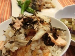 男子ごはんの秋鮭とキノコの炊き込みごはん