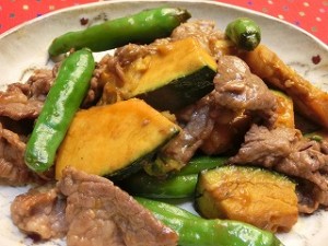 きょうの料理のかぼちゃと牛肉のバターじょうゆ