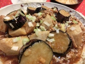 ノンストップ!のサトイモとナスの麻婆炒め