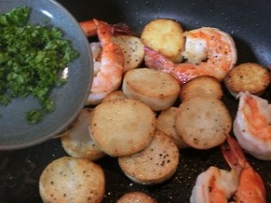 ノンストップ!の里芋と海老のガーリックソテー