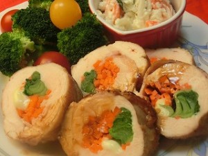 ノンストップ!のロールチキン☆鶏むね照焼きチキンロール