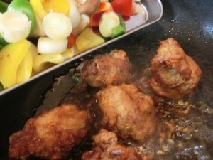 ノンストップ!の鶏のから揚げピリ辛炒め
