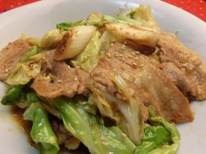 ノンストップ!の豚肉と春キャベツのゴマみそポン酢炒め