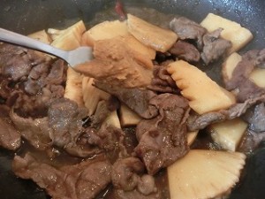 ノンストップ!の牛肉と筍のちょっと洋風な味噌バタ煮