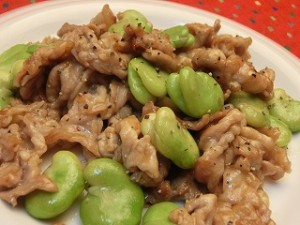 ノンストップ!のソラマメと豚肉のオイスター炒め♪
