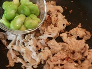 ノンストップ!のソラマメと豚肉のオイスター炒め♪