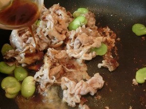 ノンストップ!のソラマメと豚肉のオイスター炒め♪