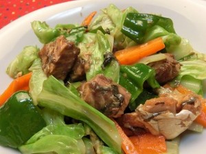 ノンストップ!のサバ缶で簡単♪回鍋肉風
