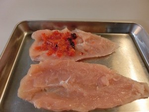 NHKきょうの料理ビギナーズの鶏ささ身の梅肉はさみ焼き