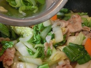 ノンストップ！の白菜とチンゲン菜の豚バラ塩あんかけ